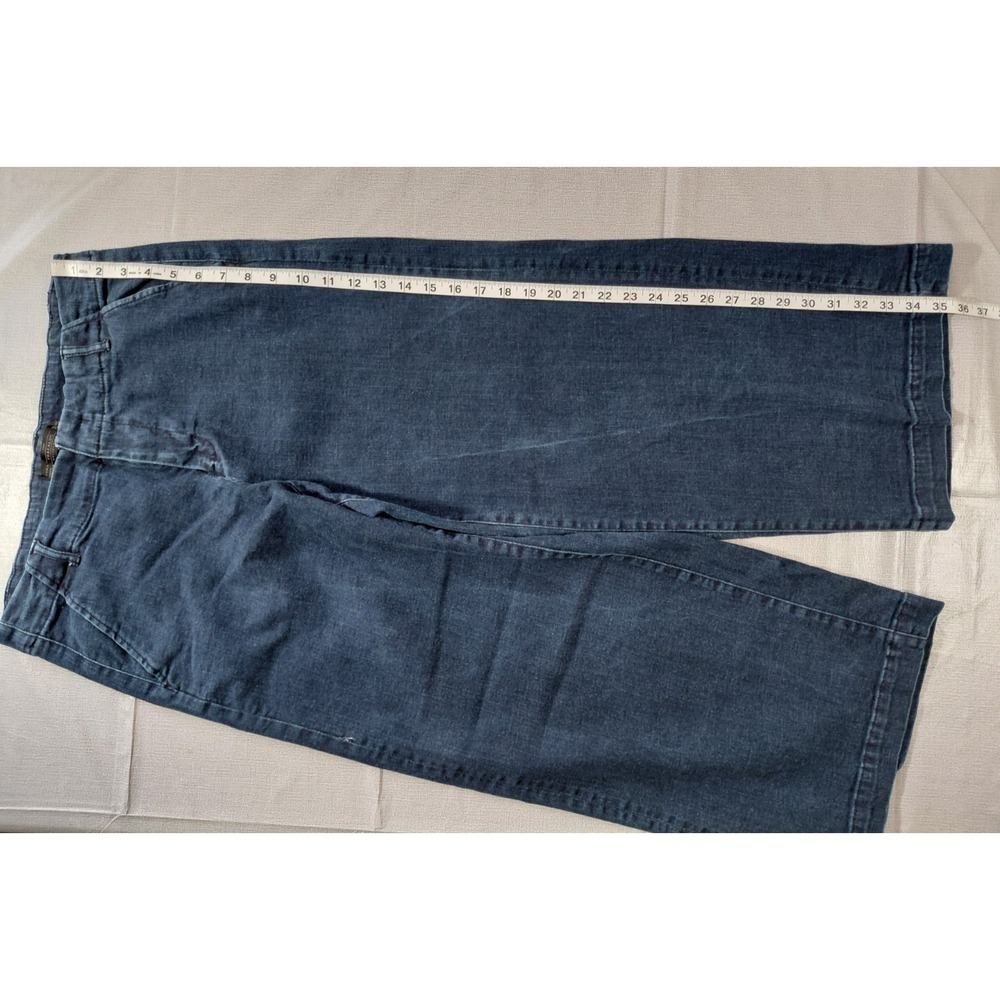 Zara Trafaluc Cropped Wide Leg Jeans Women's Sz 10 High Waisted Dark Wash Denim - Picture 10 of 11